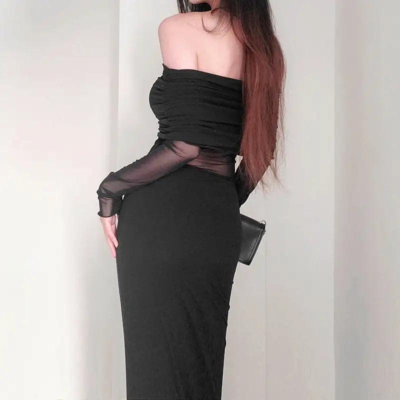 Elegant Off Shoulder Dress - Sí Fashions