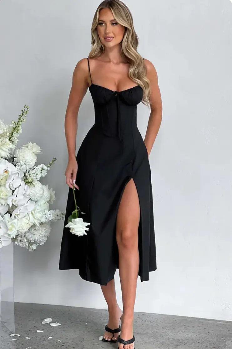 Elegant Quinn Midi Dress - Sí Fashions