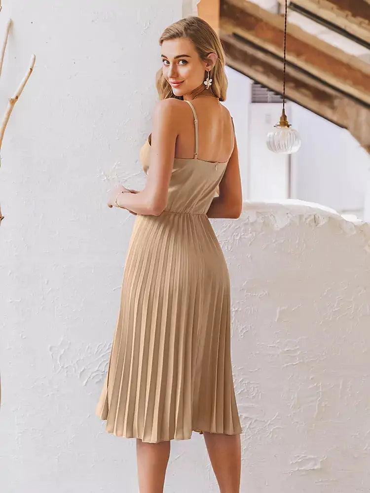 Wonder Pleated Midi Dress - Sí Fashions