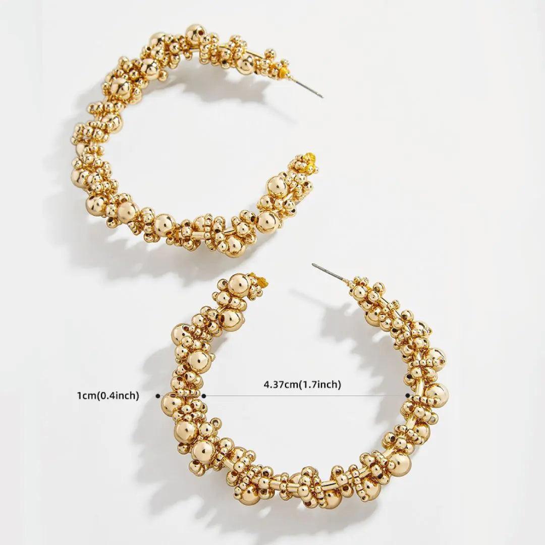 Pamela Round Gold Bead Earrings - Sí Fashions