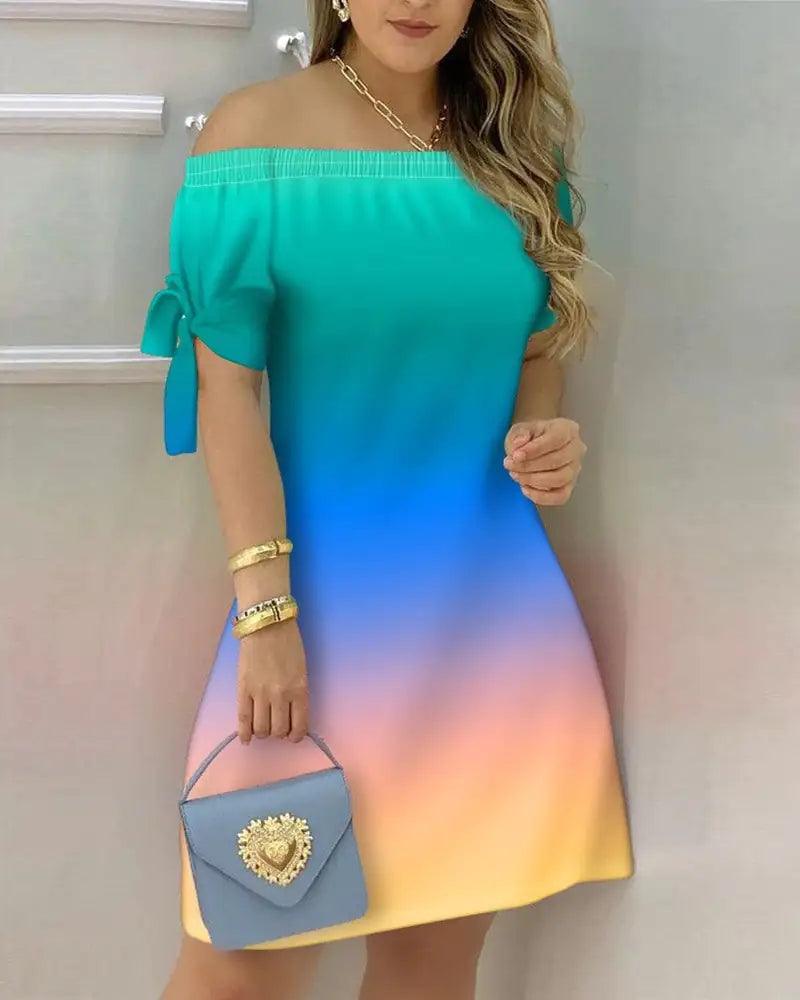 Women's Off Shoulder Summer Mini Dress - Sí Fashions