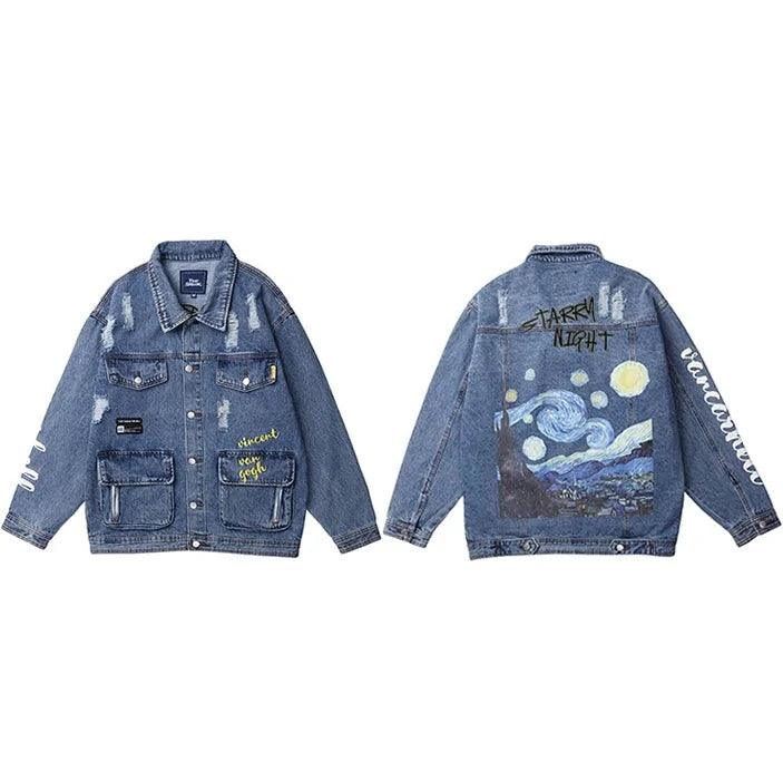 Van Gogh Starry Night Denim Jacket - Sí Fashions