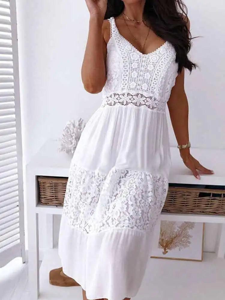 Boho Midi Dress Women Sexy Backless Dress - Sí Fashions