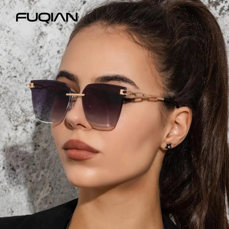 UV400 Cat Eye Sunglasses Frameless - Sí Fashions