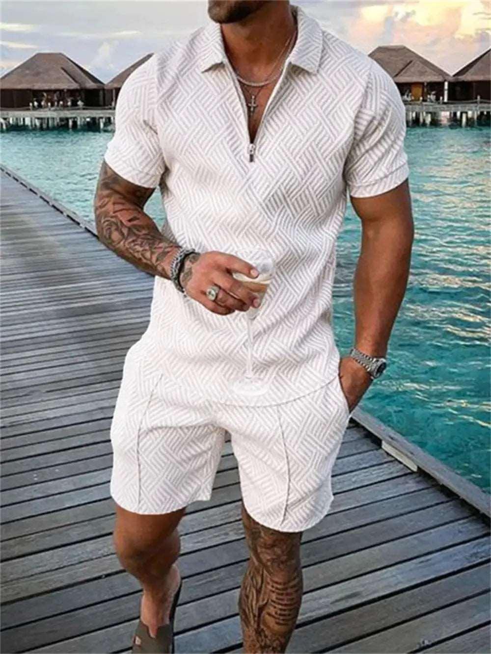 2024 New Summer Men's Shorts Set