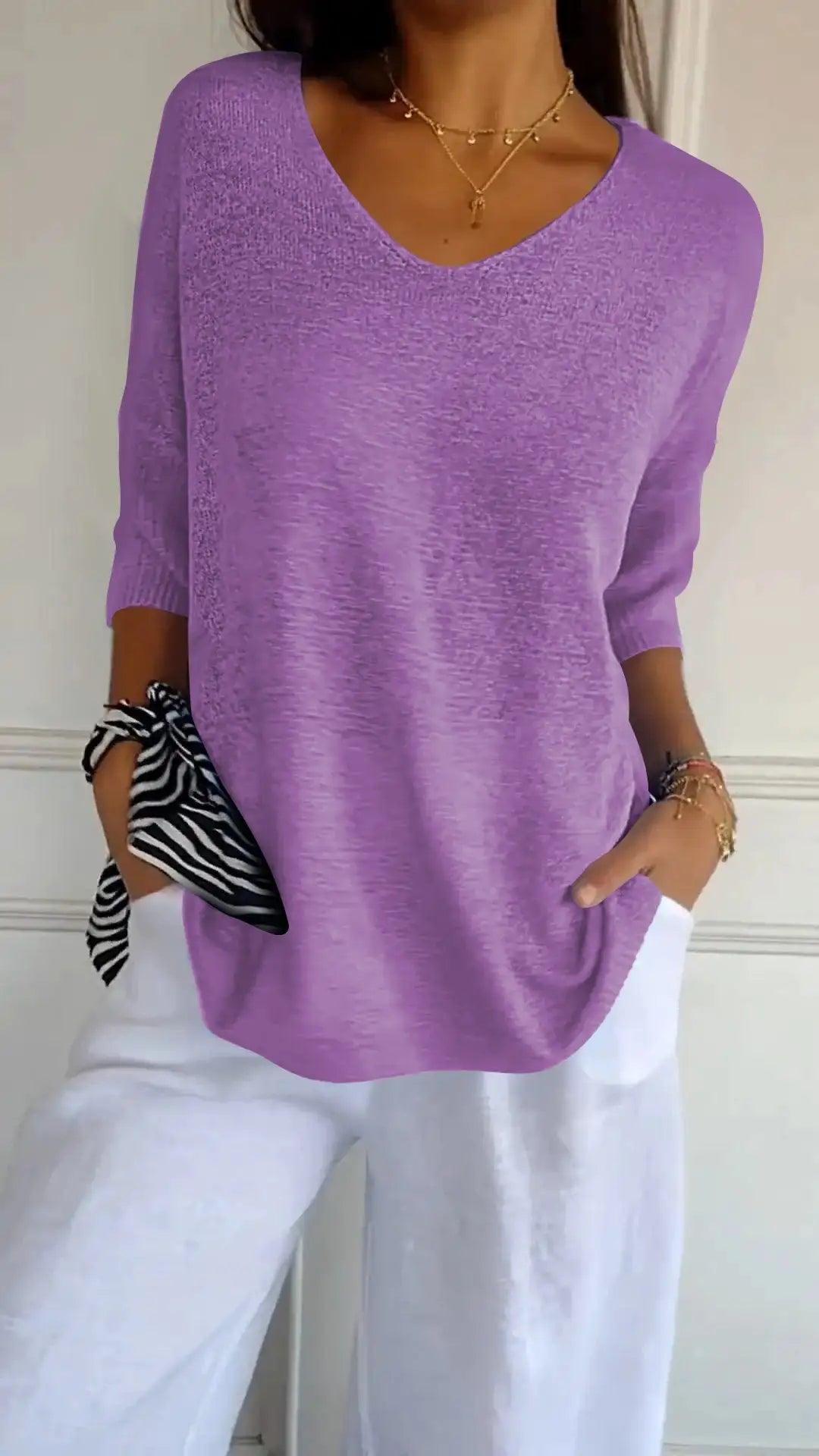 Trendy V-Neck Top - Sí Fashions