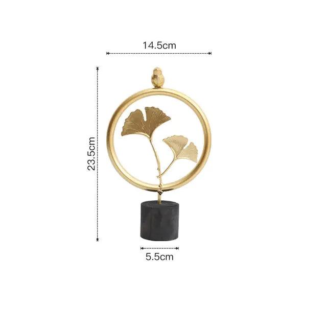 Nordic Gold Ginkgo Metal Leaves Sculpture - Sí Fashions