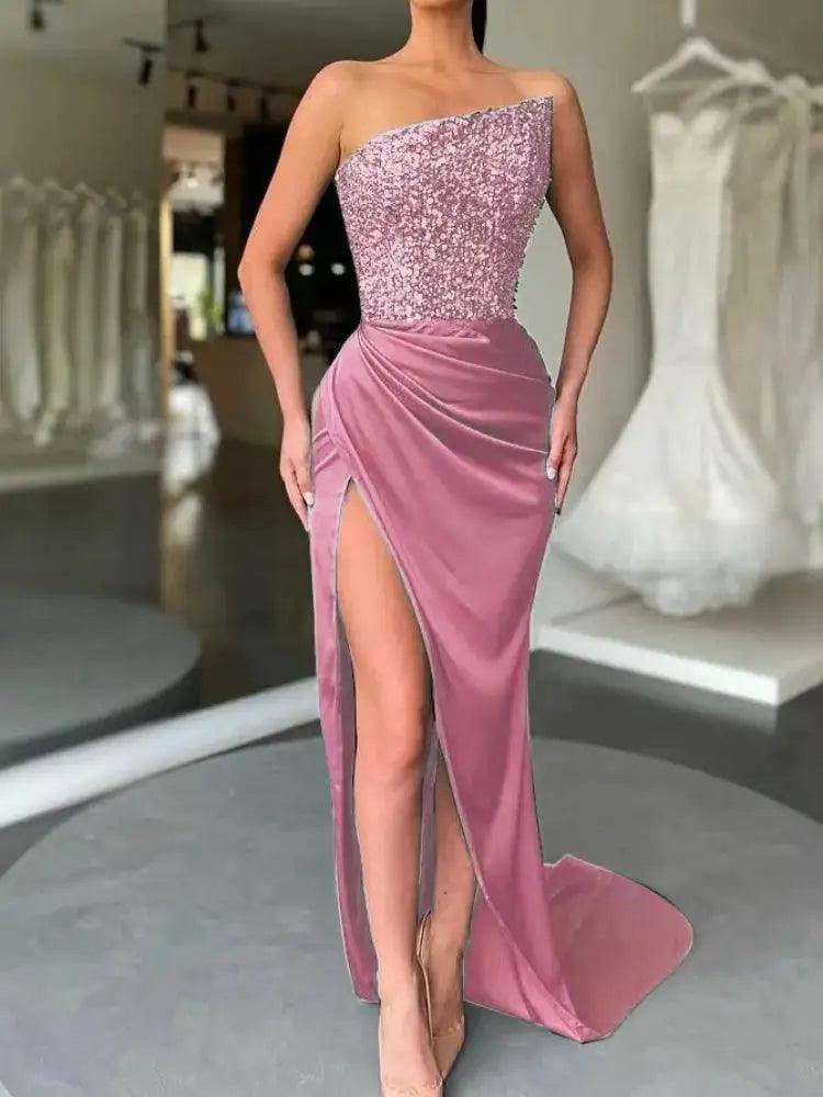 Glamorous Sequin Bodycon Long Evening Dress - Sí Fashions