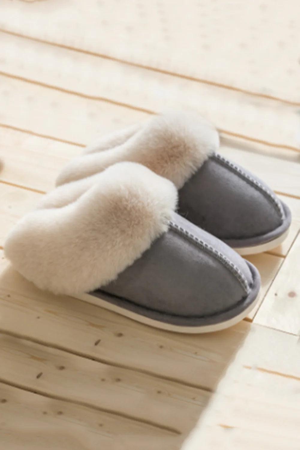 Fuzzy Suede Winter Slippers - Sí Fashions