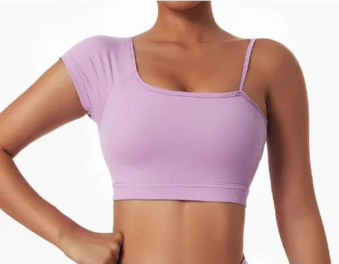 Summer Sexy Oblique Shoulder Yoga Top - Sí Fashions