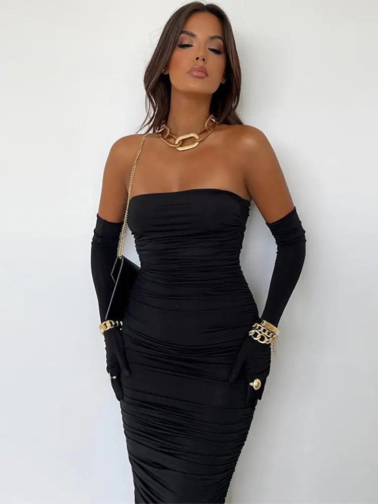 Strapless Backless Tight Dress - Sí Fashions