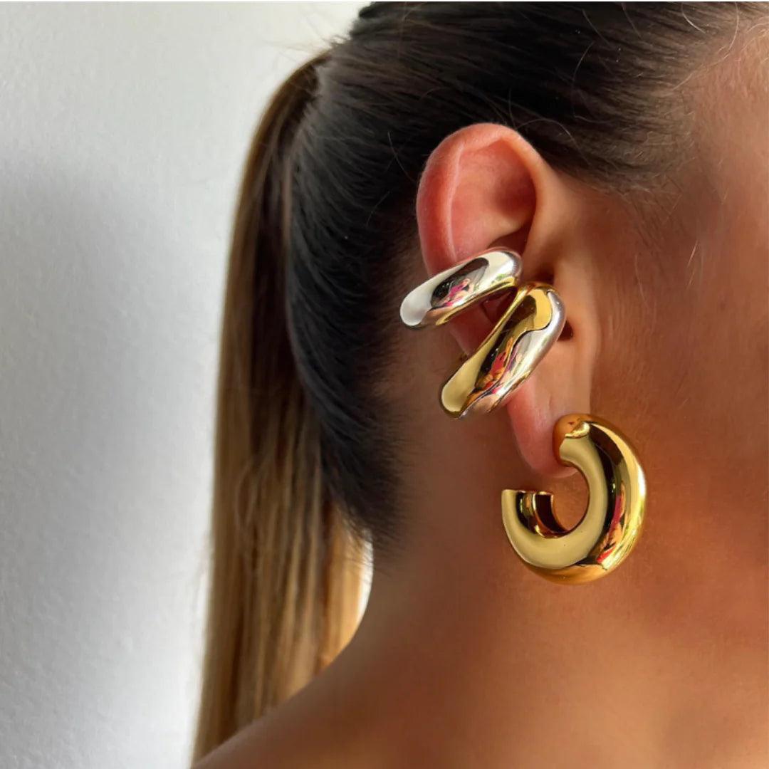 18K Gold Tamara Ear Cuffs - Stylish Earrings - Sí Fashions