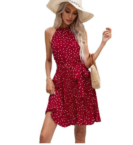 Red Polka Dot Long Dress - Sí Fashions