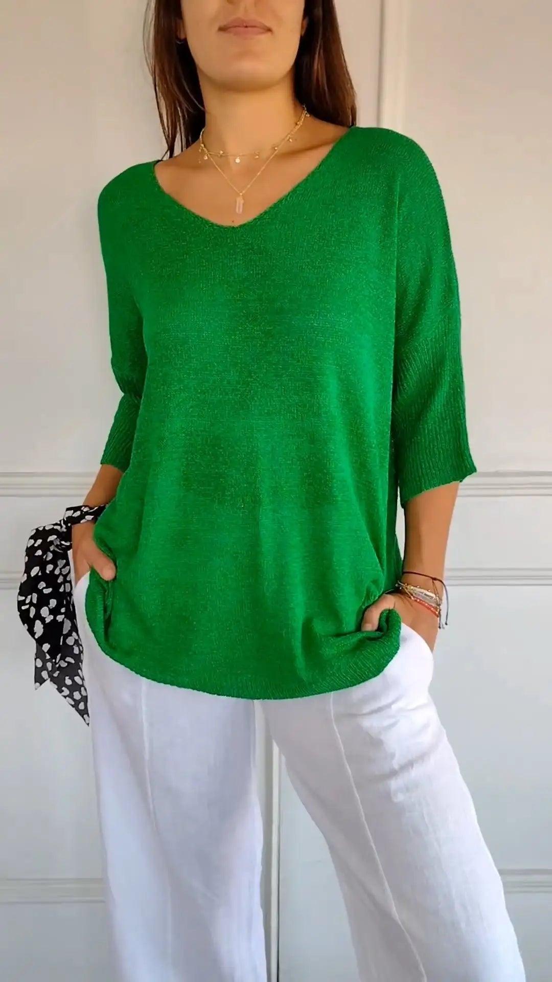 Trendy V-Neck Top - Sí Fashions