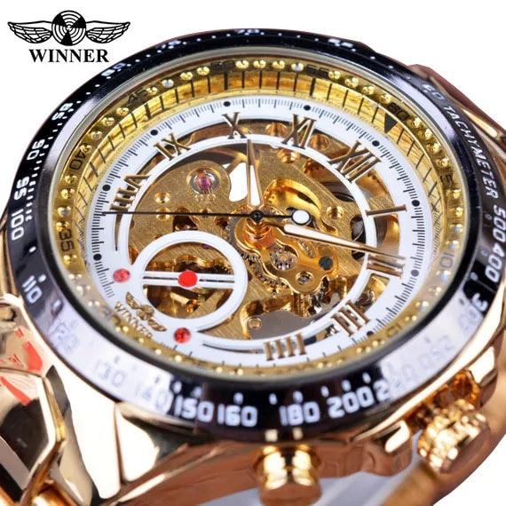 Men's Mechanical Sport Golden Watch - Sí Fashions