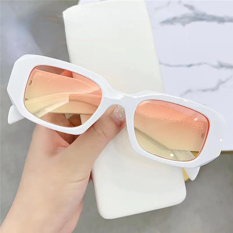 Small UV400 Polygon Rectangle Sunglasses - Sí Fashions