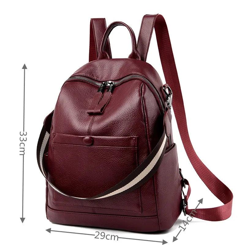 Women's Leather Backpack - Sí Fashions