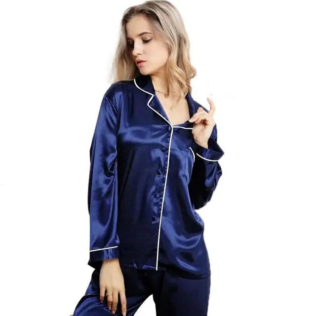 New Elegant Women Satin Pajamas Set - Sí Fashions