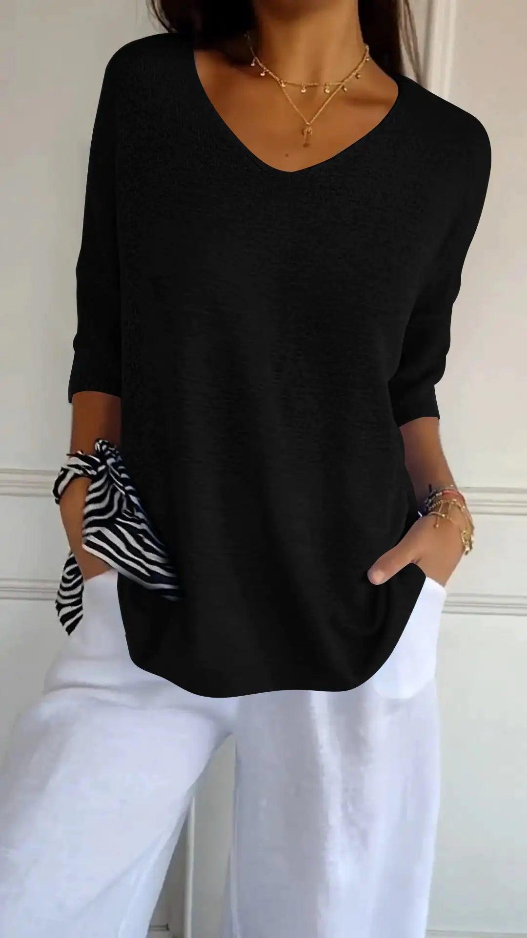 Trendy V-Neck Top - Sí Fashions