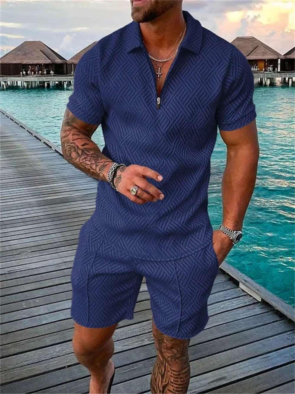 2024 New Summer Men's Shorts Set