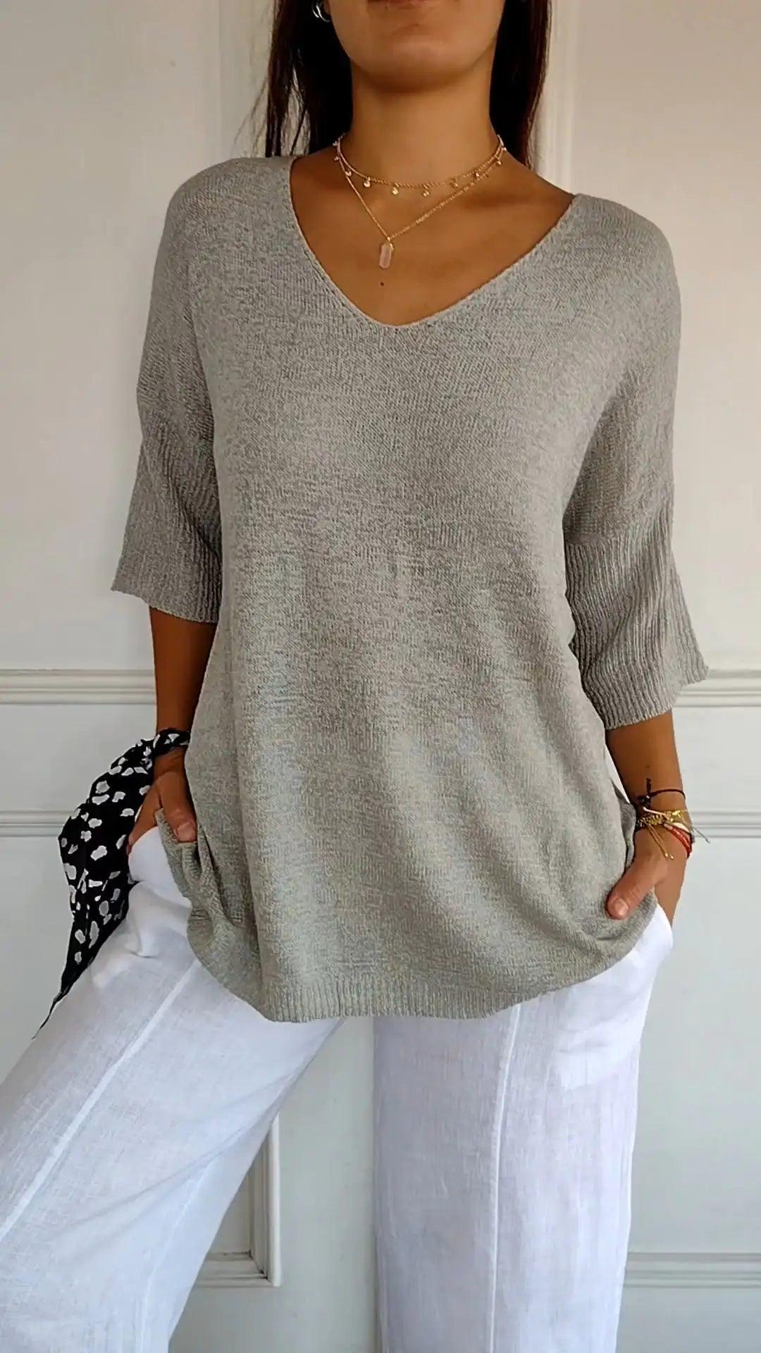 Trendy V-Neck Top - Sí Fashions