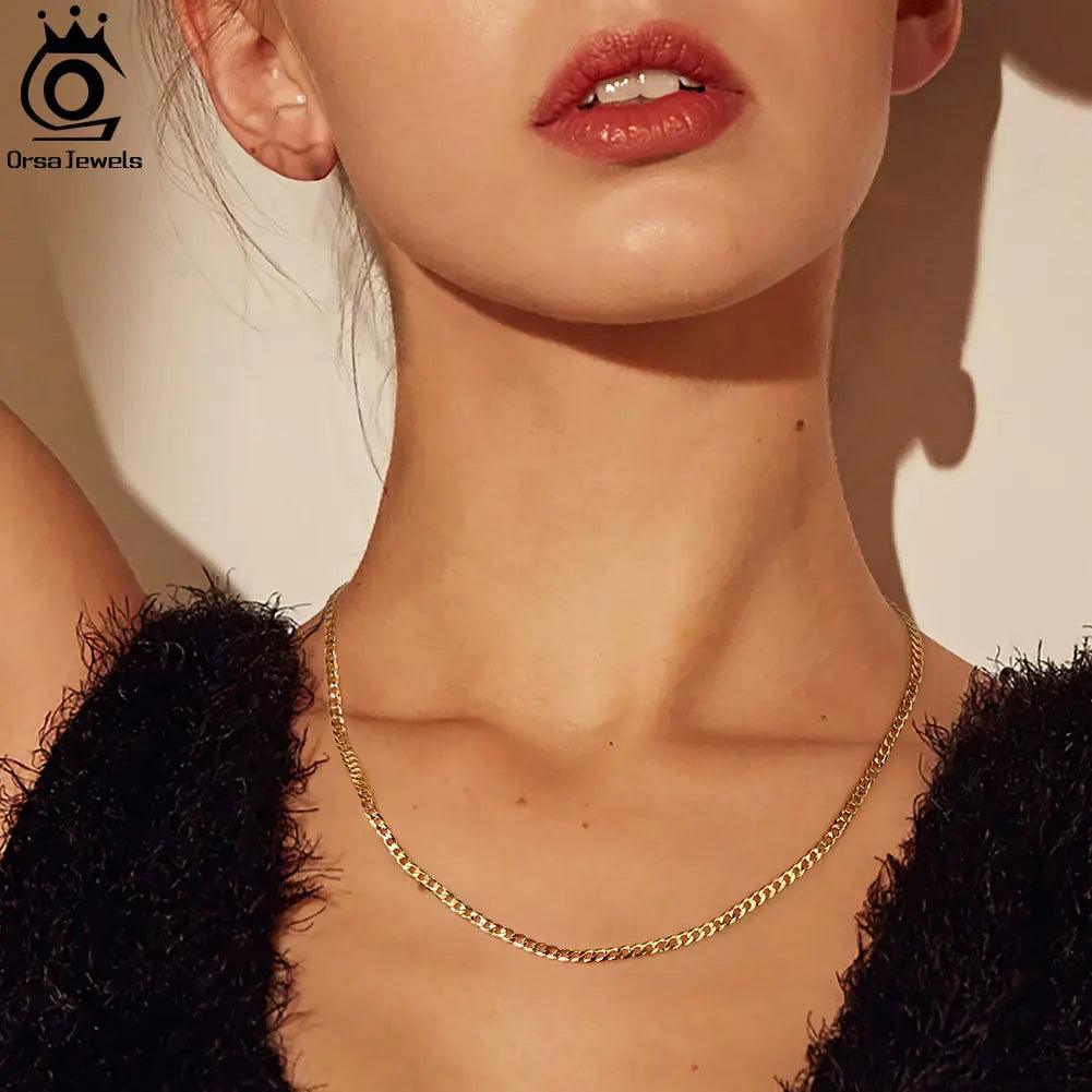 ORSA JEWELS Chain Necklace .925 Silver - Sí Fashions