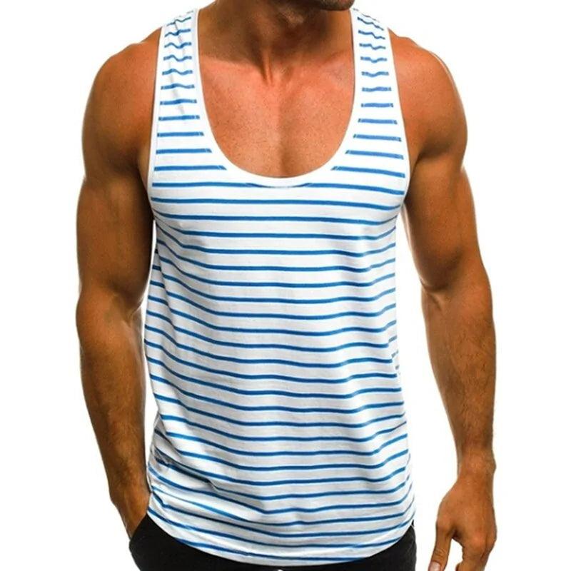 Men's Striped Sleeveless Tank Tops for Summer - Sí Fashions