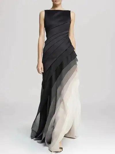 Sleeveless Pleated Long Dress - Sí Fashions