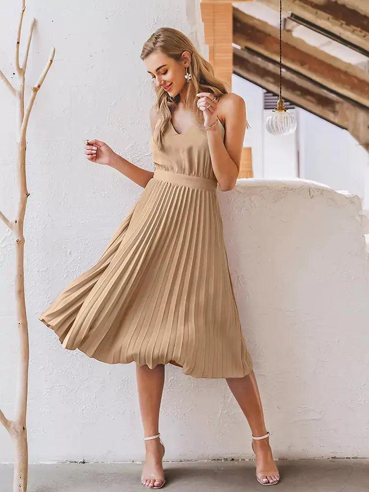 Wonder Pleated Midi Dress - Sí Fashions