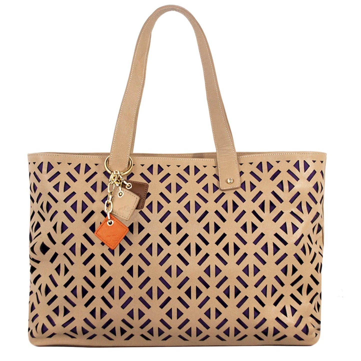 Leather Beige Tote Bag - Sí Fashions