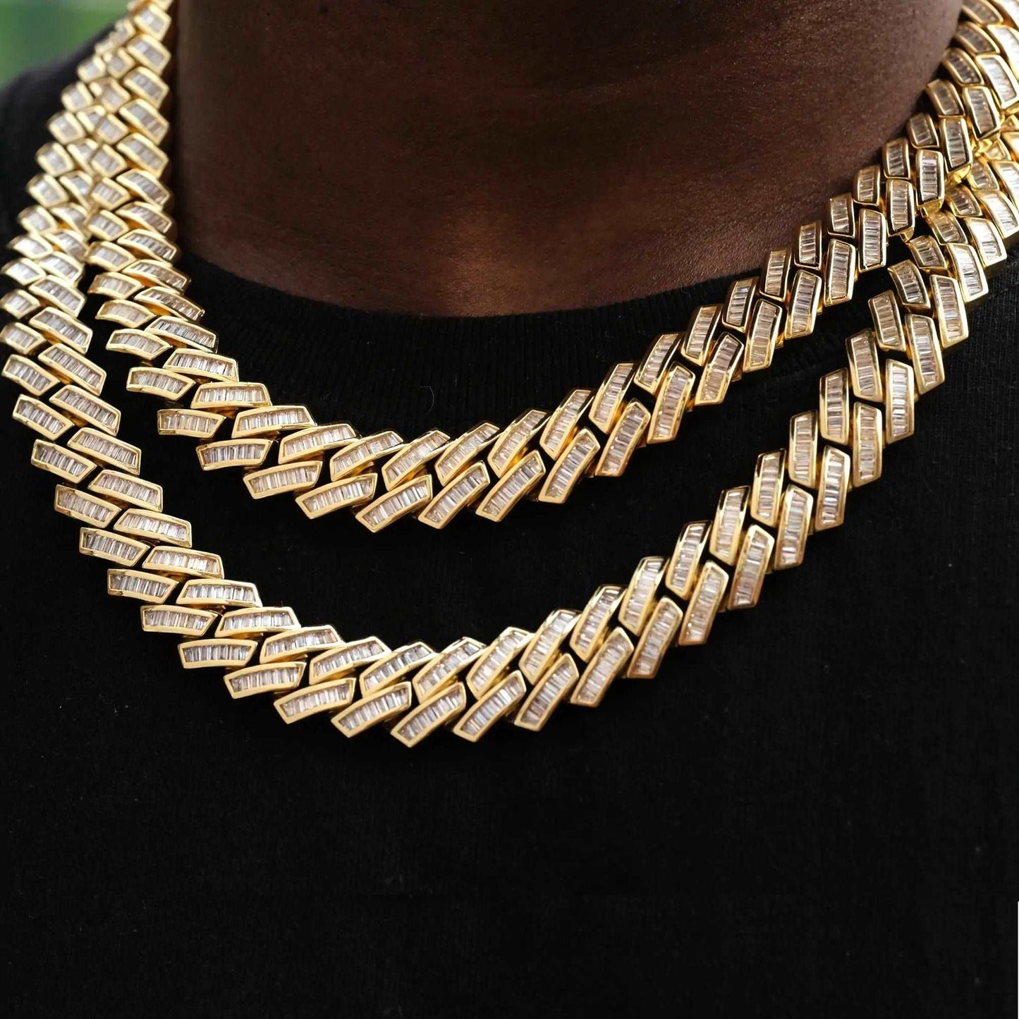 Baguette Channel Set Cuban Necklace - Sí Fashions