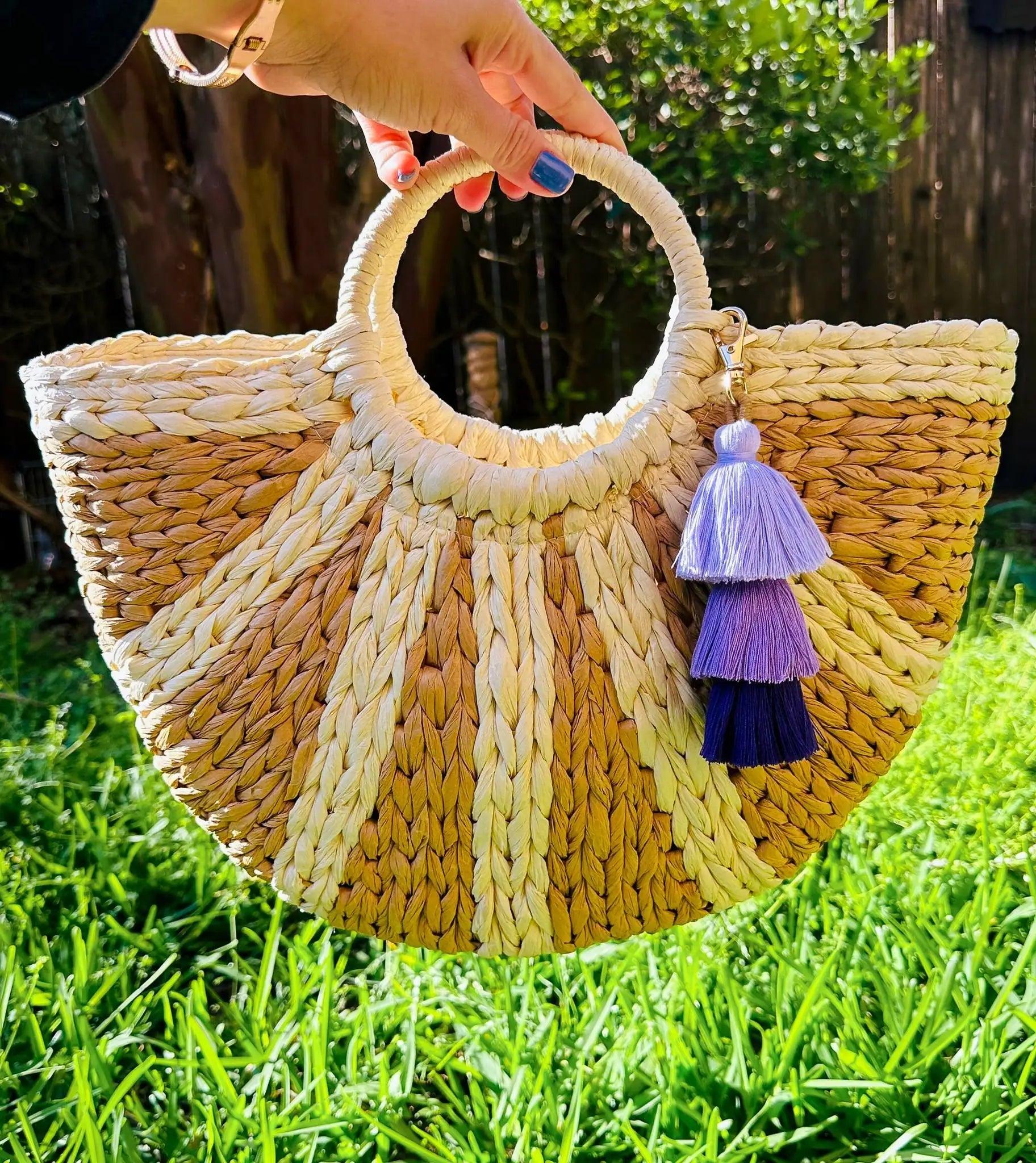 Spring Sunset Beach Bag - Large Straw Tote - Sí Fashions