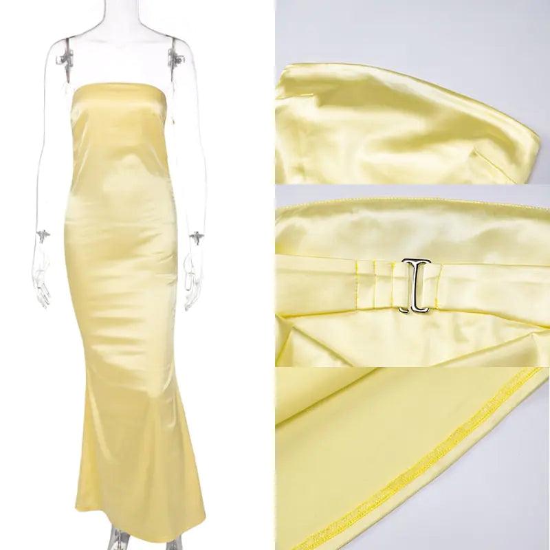 Satin Evening Club Maxi Dress - Sí Fashions