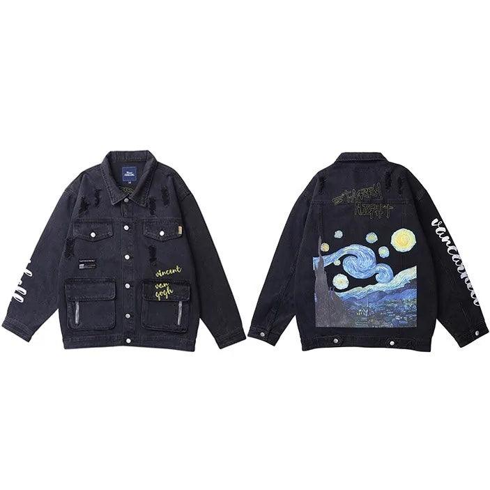 Van Gogh Starry Night Denim Jacket - Sí Fashions