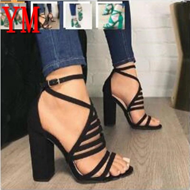 Cut Buckle High Heels Strap Shoes - Sí Fashions