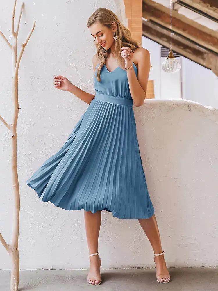 Wonder Pleated Midi Dress - Sí Fashions