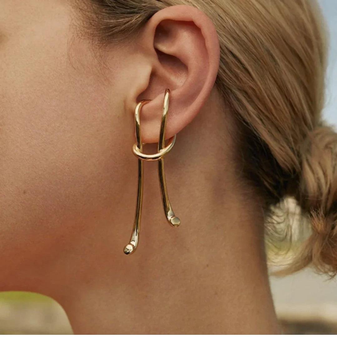 Mara Ear Cuffs: Modern Marvels in Gold-Plated Alloy - Sí Fashions