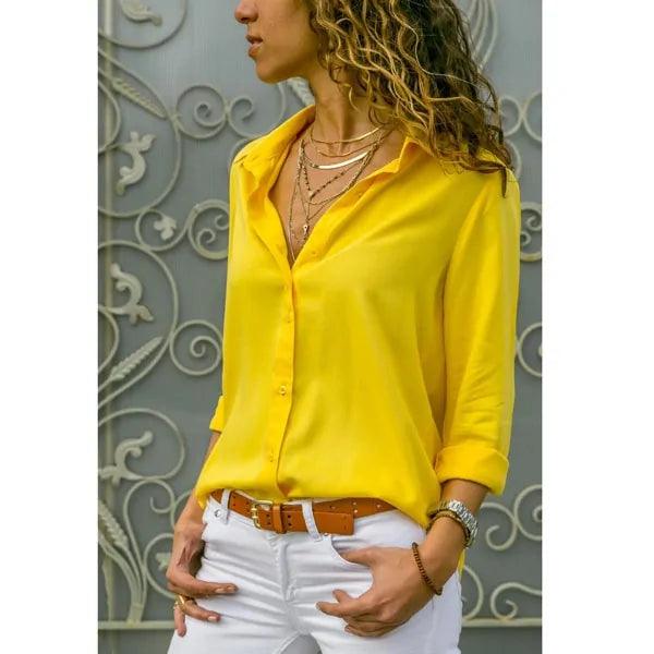 Women's Summer Chiffon Blouse | Long Sleeve and Several Colors