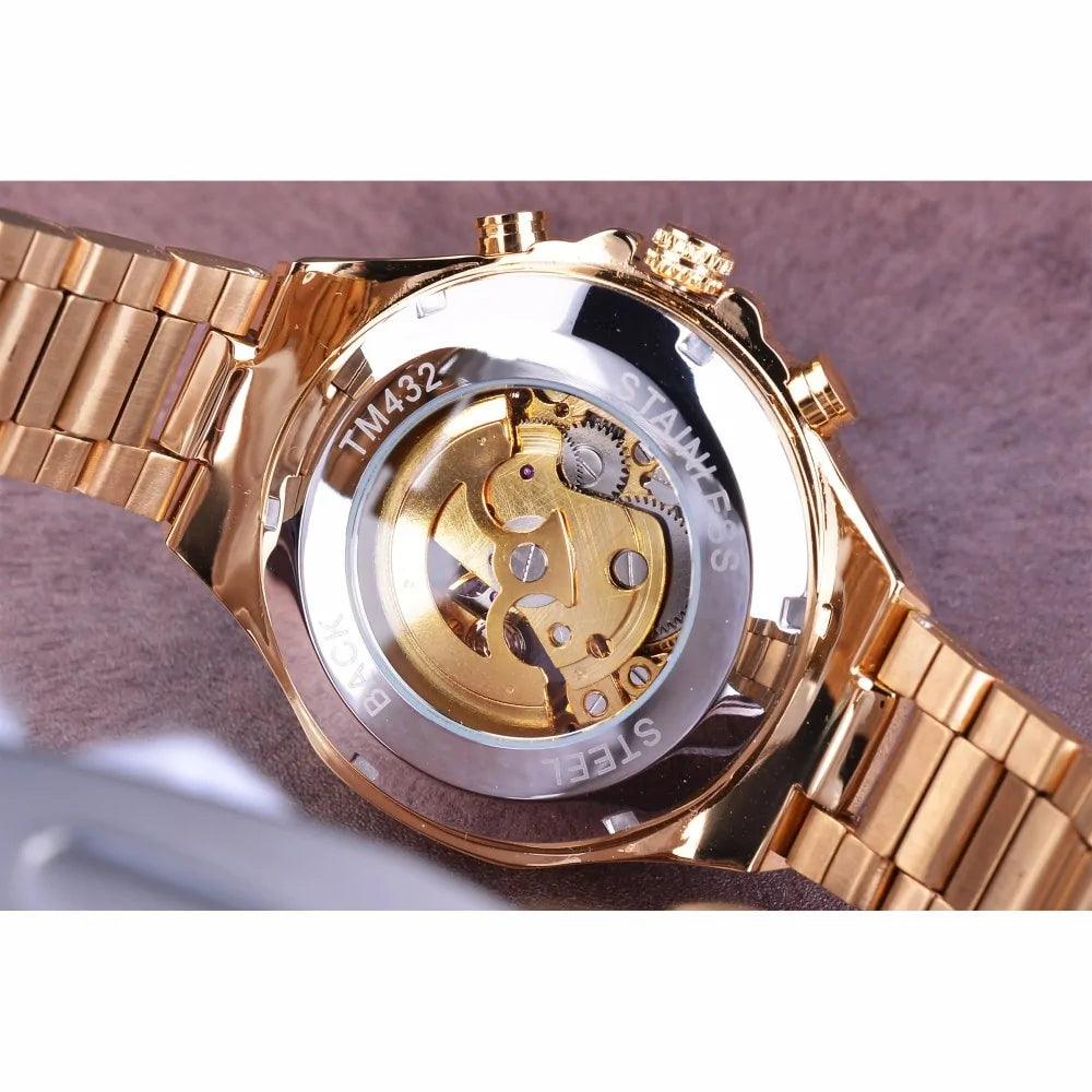 Men's Mechanical Sport Golden Watch - Sí Fashions