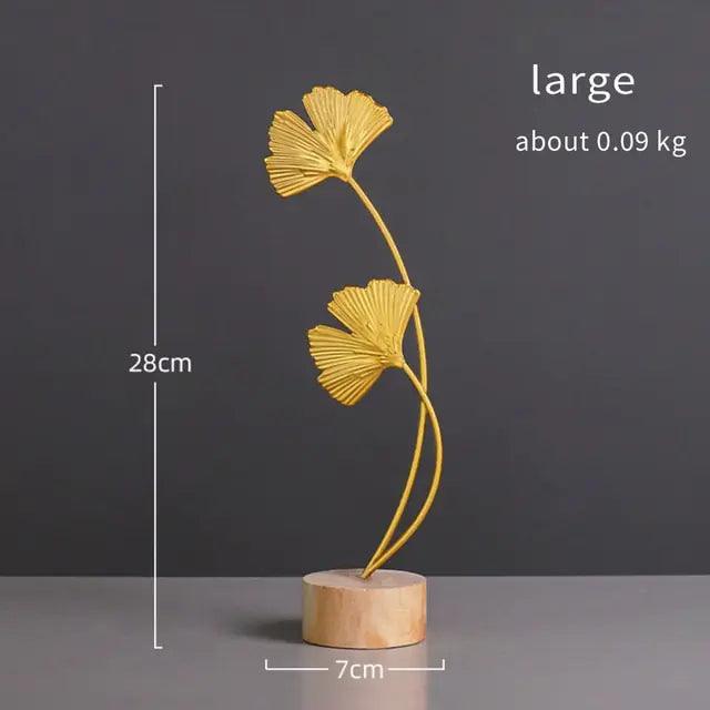 Nordic Gold Ginkgo Metal Leaves Sculpture - Sí Fashions