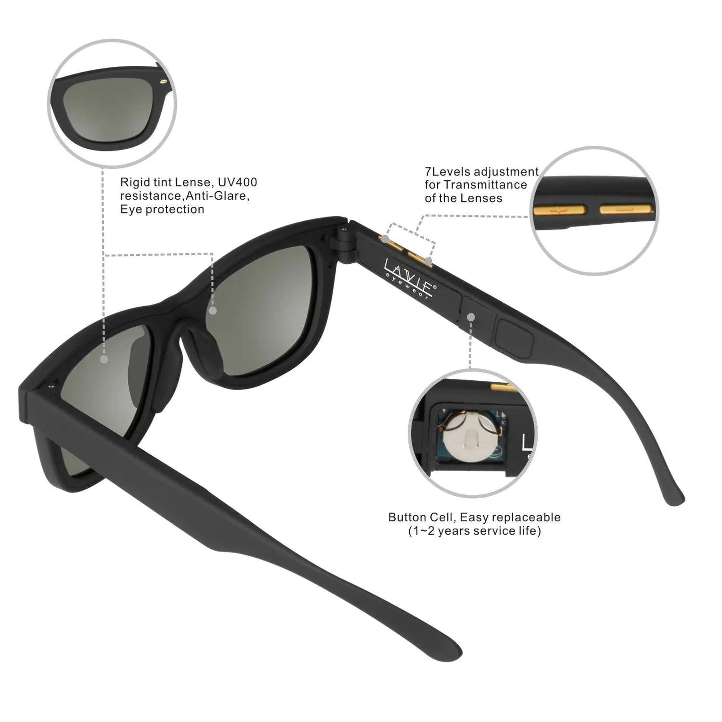 Sunglasses with Variable Electronic Tint Control - Sí Fashions