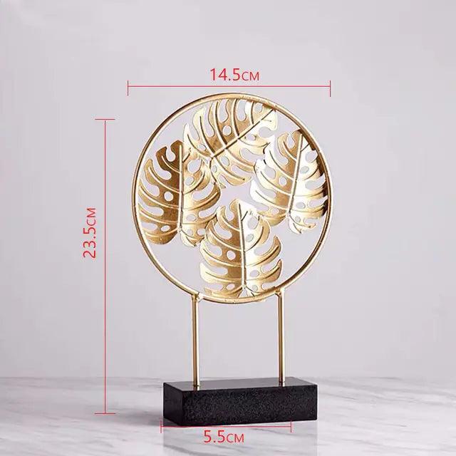 Nordic Gold Ginkgo Metal Leaves Sculpture - Sí Fashions