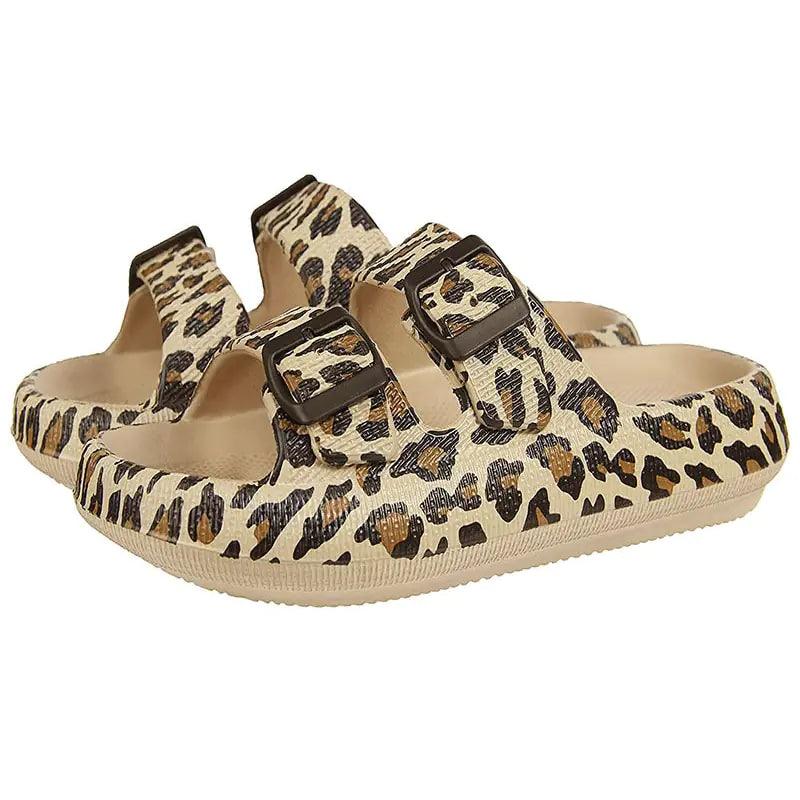 Leopard Soft Sole Pillow Slippers - Sí Fashions