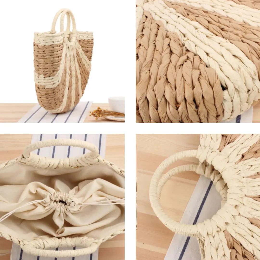 Spring Sunset Beach Bag - Large Straw Tote - Sí Fashions