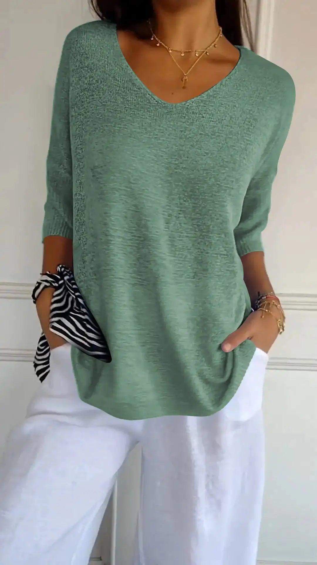 Trendy V-Neck Top - Sí Fashions