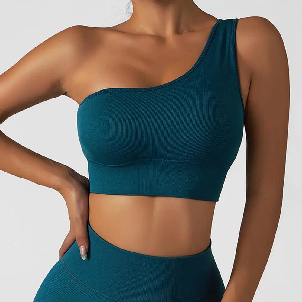 Summer Sexy Oblique Shoulder Yoga Top - Sí Fashions