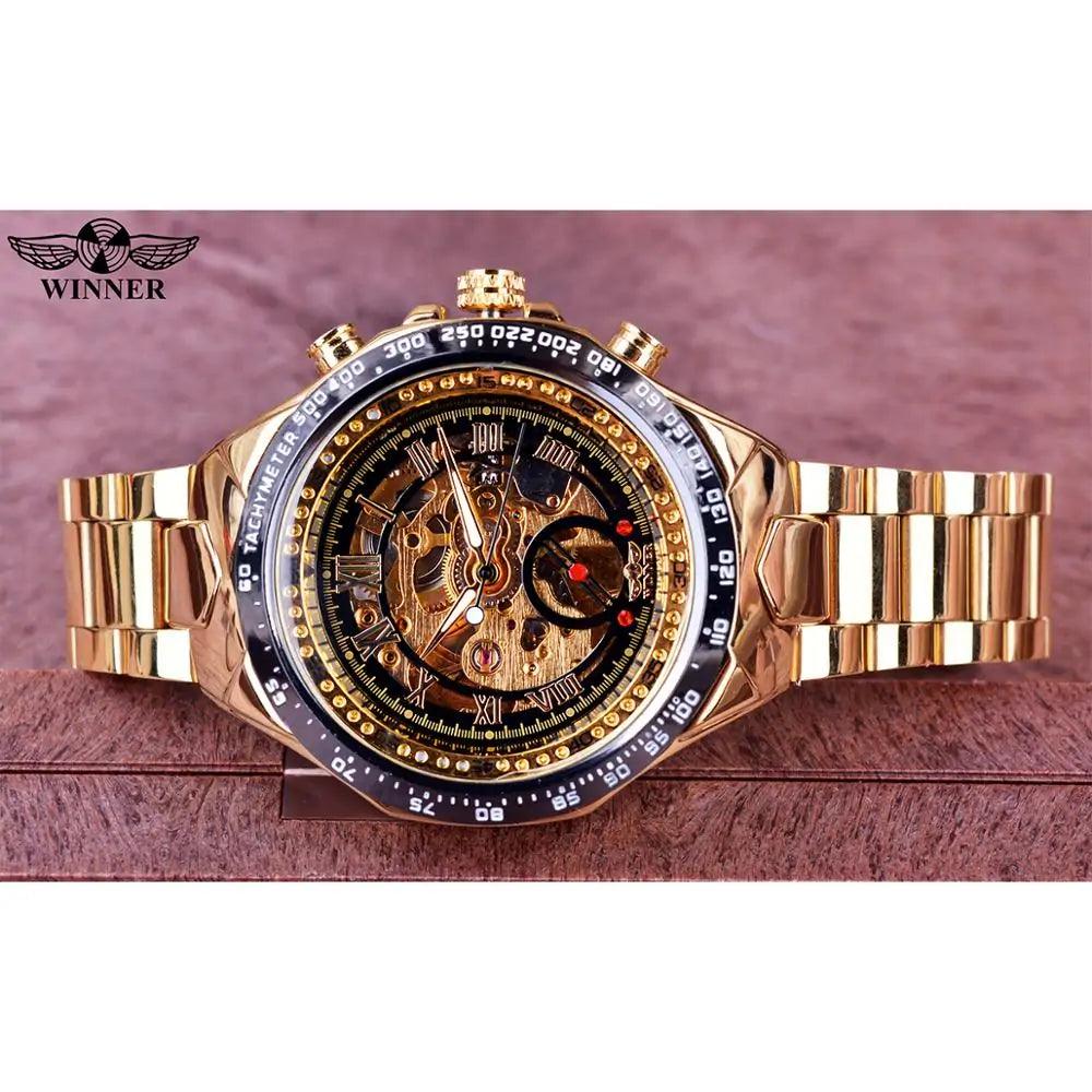 Men's Mechanical Sport Golden Watch - Sí Fashions