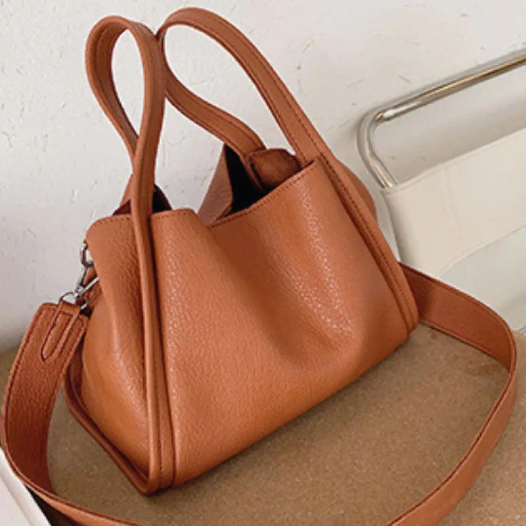 Petite Vegan Leather Handbag with Unique Handle Design - Sí Fashions