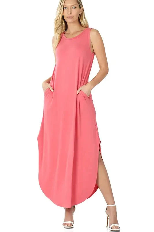 Viscose Sleeveless Maxi Dress