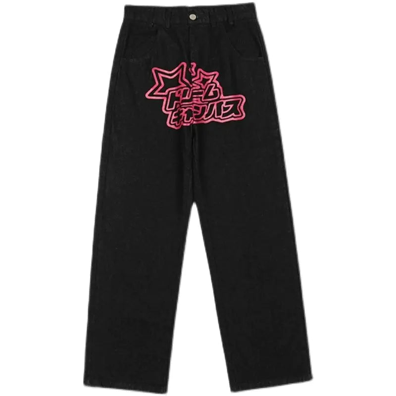 Hip Hop Pentagram Print Jeans Pants